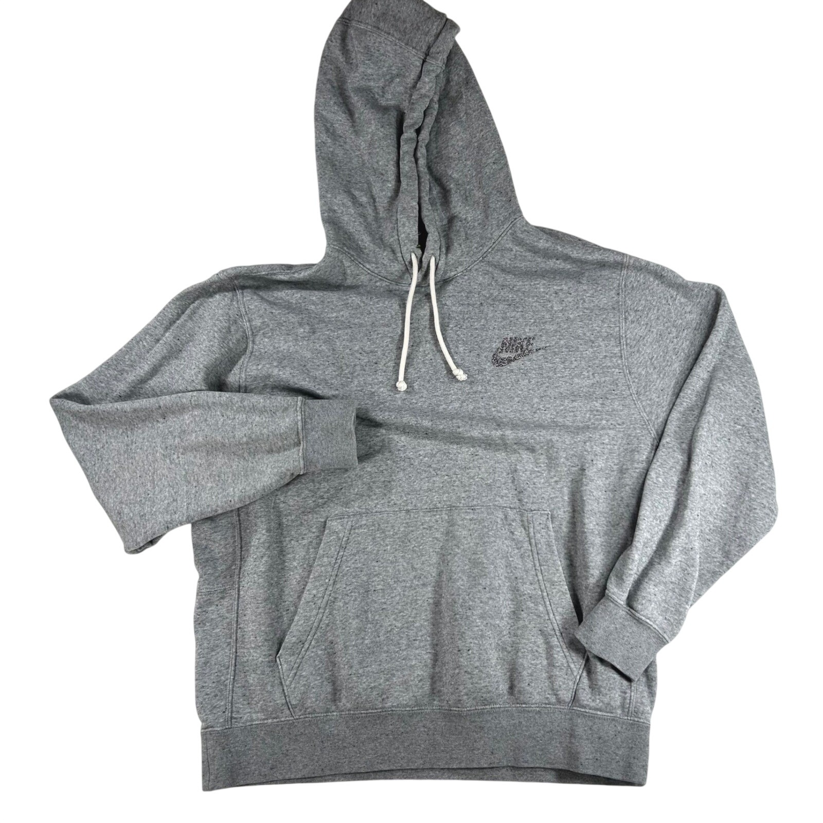 Nike Gorpcore Speckled Logo Pullover Hoodie Large Grey Athleisure Sweatshirt